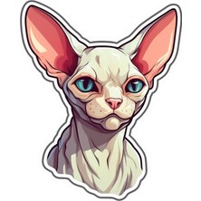 Sticker Master  Sticker Master Sphynx Cat Kedi Motorsiklet, Kask,laptop ve Araç Sticker Etiket Çıkartma  12X15 cm