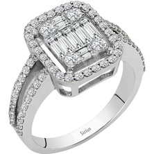 Sirius Pırlanta F Renk 0,88 Karat Baget Pırlanta Yüzük 0417R0300