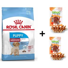Royal Canin Orta Irk Yavru Kuru Köpek Maması 4 kg + 2 Adet Wooc Ödül 80 gr