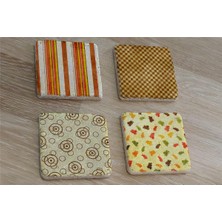 Tablosan Geometrik Minimal Desenler Doğal Taş Bardak Altlığı 4'lü Set - Natural Stone Coasters