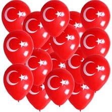 Bayrak Balon Türk Bayraklı Baskılı Balon Bayram Süsü - 10 Adet