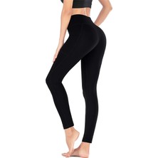 Hepsine Rakip Kadın Yüksekbel Toparlayıcı Cepli Sporcu Tayt Yoga Pilates Fitnes