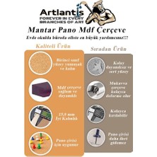 Artlantis Mantar Pano Mdf Çerçeve 60X90 cm 1 Adet Harita Çivisi Hediyeli Duvara Monte Mantar Çerçeve Evde Okulda Büroda Ofiste