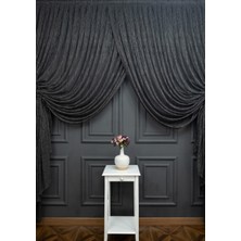 Farbateks Antrasit Gri Kruvaze Perde Modelleri Yanki Tül Tiyatro Perdesi Camkırık Model