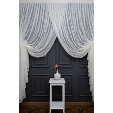 Farbateks Beyaz Kruvaze Perde Modelleri Yanki Tül Tiyatro Perdesi Camkırık Model