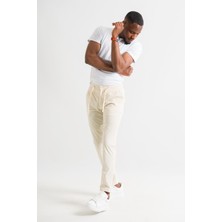 Akçaylar Çift Pileli Regular Fit Beli Lastikli Iplikli Yazlık Ince Kumaş Erkek Jogger Pantolon