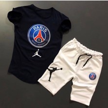 Amor Man Büyük Beden Özel Tasarım Paris Baskılı %100 Pamuk Dış Mekan Erkek T-Shırt Şort Takımı