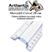 Artlantis Cetvel Mercekli 30 cm Plastik Şeffaf 1 Adet Okul Sınıf Öğrenci Büyüteçli Tutumu Kolay Cetvel 30 cm