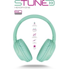 Powerway  Stune Kulaküstü Turkuaz Bluetooth Kulaklık Hafıza Kartı 6d Sound 18 Saat Kullanım Süresi