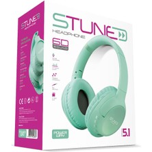 Powerway  Stune Kulaküstü Pembe Bluetooth Kulaklık Hafıza Kartı 6d Sound 18 Saat Kullanım Süresi