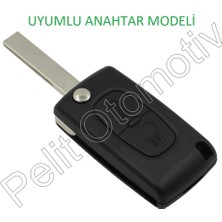 Pelit Otomotiv Peugeot 406 407 408 Partner Süperlüx Anahtar Kılıfı 2 Tuşlu Gümüş