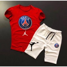 Amor Man Büyük Beden Özel Tasarım Paris Baskılı %100 Pamuk Dış Mekan Erkek T-Shırt Şort Takımı