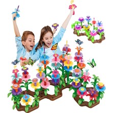 HYD 52 Parça Bahçe Çiçek Yapım Seti Yapı Blokları Yapboz LEGO Bul Tak Puzzle Plaj Deniz Oyuncağı