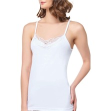 Hepsine Rakip Kadın Ip Askılı Dantelli Atlet %100 Pamuklu Fanila