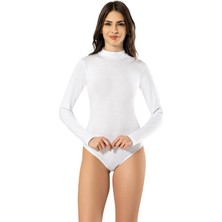Hepsine Rakip Kadın Uzun Kol Balıkçıyaka Çıtçıtlı Pamuk Body Bayan Atlet