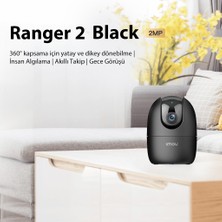 IMOU Ranger 2 Black İç Ortam Akıllı WiFi PT Kamera/2 MP-Gece Görüşü-360° Hareket-İnsan Algılama-İki Yönlü Ses-SD Kart-ONVIF-Bulut(IPC-A22EP-H-Black)