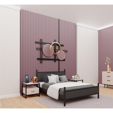 GM 305 MODERN ÇİFT KİŞİLİK AHŞAP METAL SİYAH ANTRASİT GRİ KARYOLA 140X190