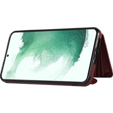 Cool-M Samsung Galaxy S22 5g Telefon Vaka Kickstand Rfıd Engelleme Kart Çantası Pu Deri+Tpu Kapak (Yurt Dışından)