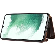 Cool-M Samsung Galaxy S22 5g Telefon Vaka Kickstand Rfıd Engelleme Kart Çantası Pu Deri+Tpu Kapak (Yurt Dışından)