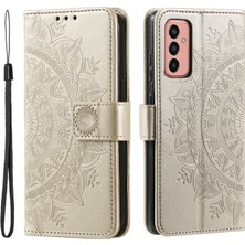 Cool-M Samsung Galaxy M14 5g Cüzdan Stand Flip Cover Mandala Çiçek Deseni Deri Telefon Kılıfı (Yurt Dışından)