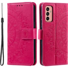 Cool-M Samsung Galaxy M14 5g Cüzdan Stand Flip Cover Mandala Çiçek Deseni Deri Telefon Kılıfı (Yurt Dışından)