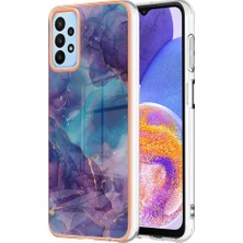 Cool-M Samsung Galaxy A33 5g Imd Mermer Desen Şok Geçirmez Telefon Kasası Elektraplama Çerçevesi 2.0mm Yumuşak Tpu Kapağı (Yurt Dışından)