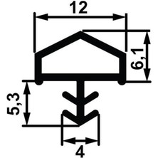 Hafele F05 Ortadan Basan Çatı Tipi Kapı Fitili 12 mm, Kahve Renk 950.48.103 ( 25 Metre Dört Kapılık )