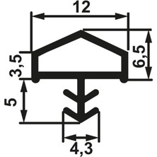 Hafele F03 Ortadan Basan Çatı Tipi Kapı Fitili 12 mm, Kahve Renk 950.48.091 ( 25 Metre Dört Kapılık )