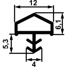 Hafele F05 Ortadan Basan Çatı Tipi Kapı Fitili 12 mm, Bej Renk 950.48.104 ( 25 Metre Dört Kapılık )