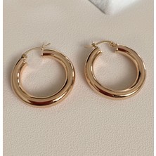 OkkoStore Kadın Gold Rengi Double Halka Küpe Çifti