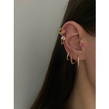 OkkoStore Taşlı Halka Model 3'lü Küpe