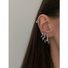OkkoStore Renkli Mineli Yıldız Model 3'lü Küpe