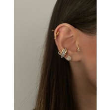 OkkoStore Kadın Çengelli Iğne Detaylı Kıkırdak Küpe Earcuff