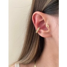 OkkoStore Kadın Gold Rengi Zirkon Taşlı Halka Earcuff
