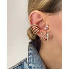 OkkoStore Kadın Kalın Boğumlu Earcuff Kıkırdak Küpe