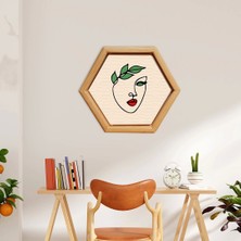 Sayılarla Minimalist Ahşap Çerçeveli Hobi Tablo Setleri 24 x 28 cm Tuval Şasesine Gerili Altıgen Kadın Silueti