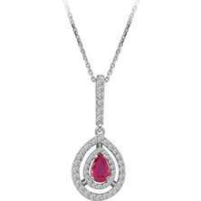 Sirius Pırlanta Pırlanta ve Damla Yakut Taşlı Kolye 0417P0024