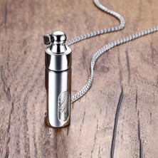 Lanfy 48MM Çelik Cam Tüp Urn Kolye Kolye Ashes Saç Gümüş Için (Yurt Dışından)