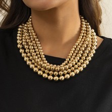 Lanfy Reçine Çok Katmanlı Kolye Gerilim Abartılı Mücevher Kadın (Yurt Dışından)