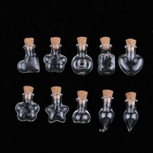 Lanfy 10 x Clear Cam Boş Şişeler Cork Flakon ile Düğün Mini Şişeler Şekeri (Yurt Dışından)