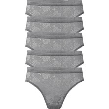 Hepsine Rakip 5li Kadın Dantelli Bikini Külot Pamuklu Arkası Düz