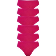 Hepsine Rakip 6lı Kadın Bikini Külot Pamuklu Renkli Iç Çamaşırı Nefes Alan Doku