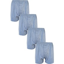 Hepsine Rakip 4lü Erkek Düğmeli Boxer Ekonomik %100 Pamuklu Paçalı Don