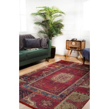 Halınet  Ferrysburg Kırmızı Patchwork Dijital Baskı Halı