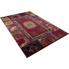 Halınet  Ferrysburg Kırmızı Patchwork Dijital Baskı Halı