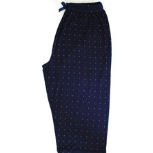 Made By Me Büyük Beden Pijama Altı Kapri Modal Kumaş Modern Kaliteli Estetik Lacivert Desenli