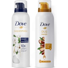 Dove Köpük Duş Jeli Argan Yağı 200 ml x1 + Dove Duş Köpüğü Depply Nourishing 200 ml x1