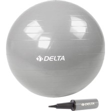 Delta 55 cm Gümüş Deluxe Pilates Topu Seti ve Çift Yönlü Pompa ile Esneklik ve Güçlendirme