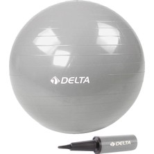 Delta 65 cm Gümüş Deluxe Pilates Topu Ve Çift Yönlü Pompa Seti