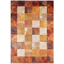 Halınet  Pekin Turuncu Patchwork Dijital Baskı Halı
